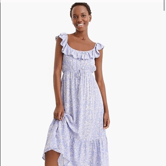 J. Crew Dresses & Skirts - Ruffle cinched-waist dress in Liberty® blue floral